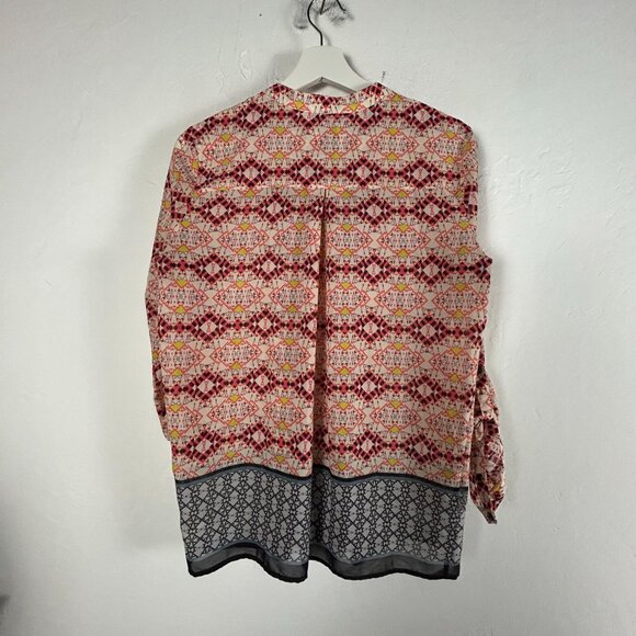 HD in Paris Anthropologie Womens Kaveri Blouse Size 4 Multicolor Boho Pintuck - Picture 2 of 8